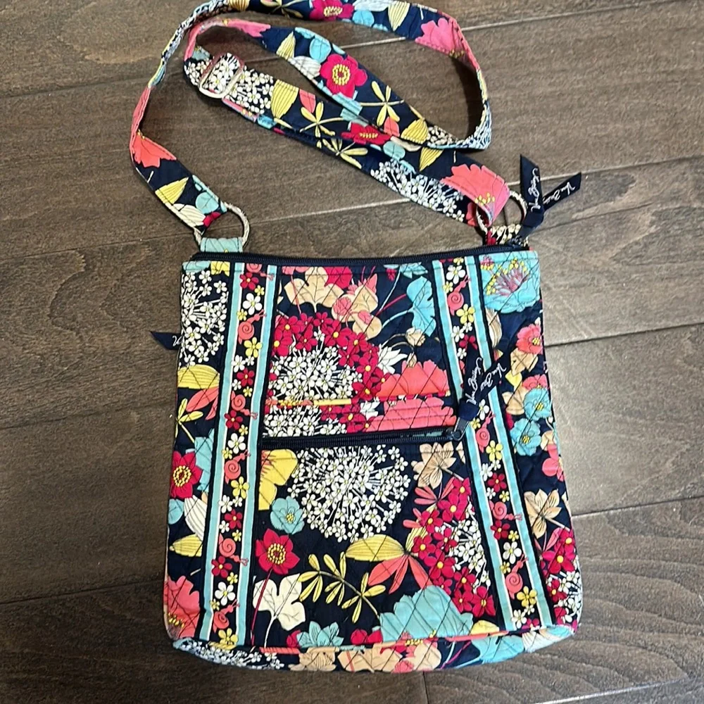Vera Bradley pink blue floral hipster bag